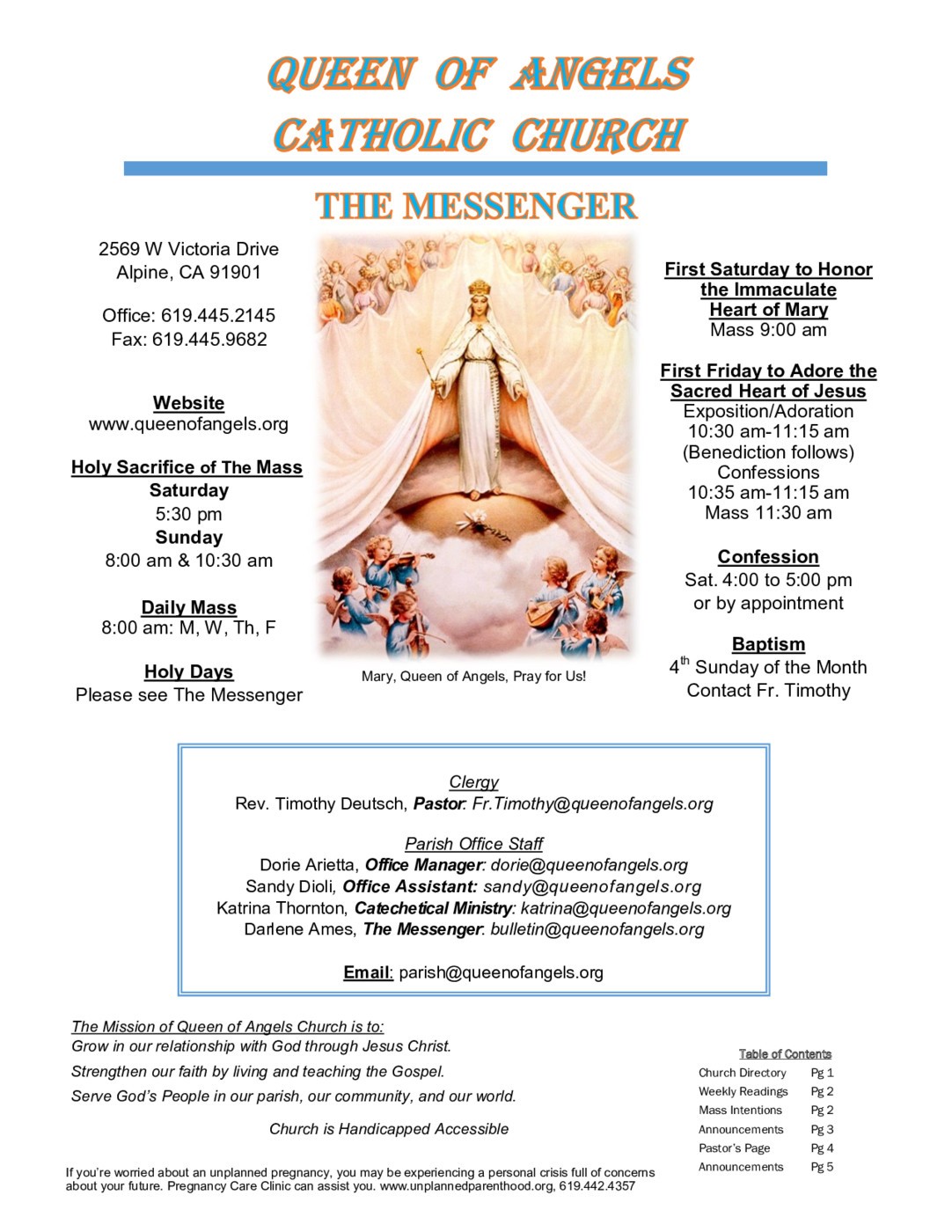 Bulletins Queen Of Angels Catholic Church